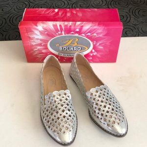 Size 7 silver rhinestone flats by summer rio